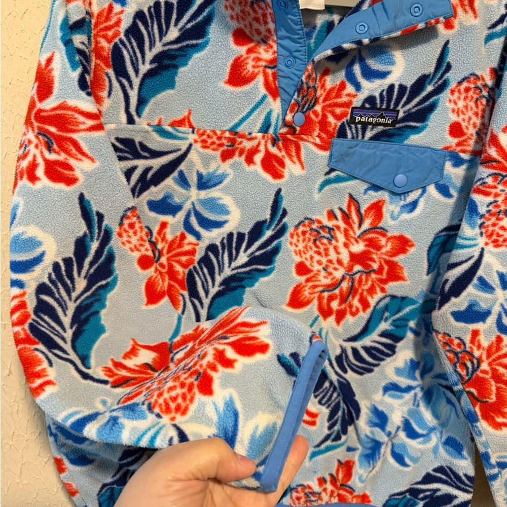 Patagonia Floral‎ Snap T Synchilla Pullover Sweater Size Small Women’s - Picture 6 of 6